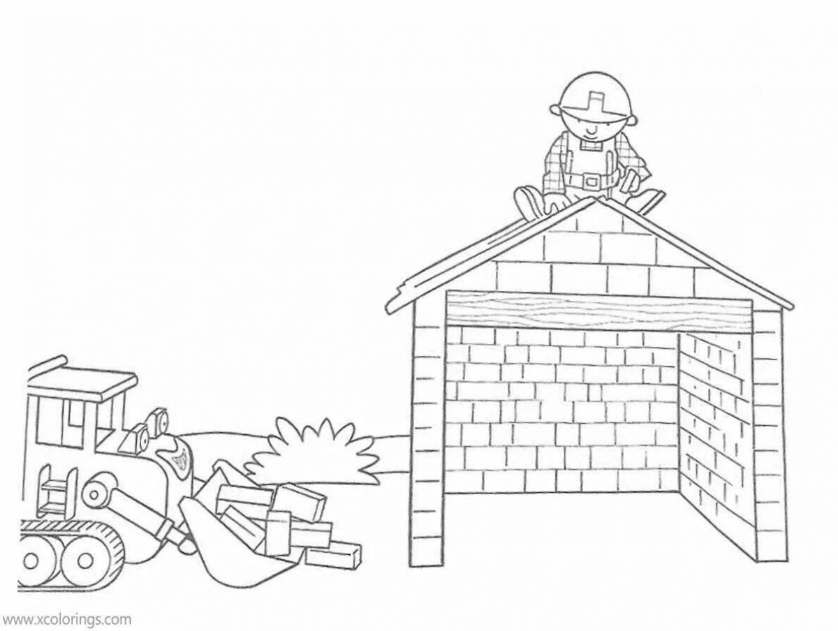 Coloring page elegant house roof