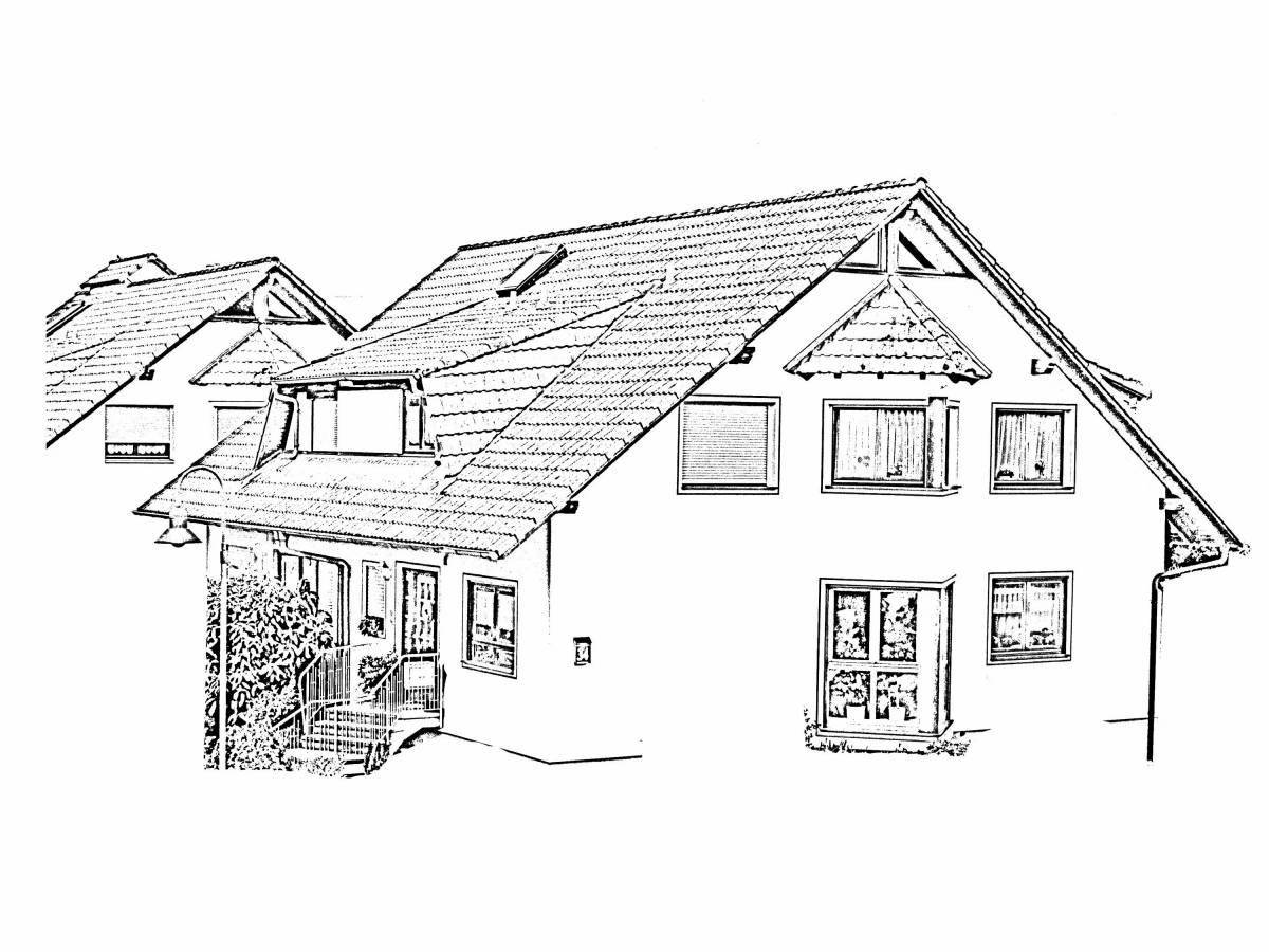 Coloring page amazing house roof
