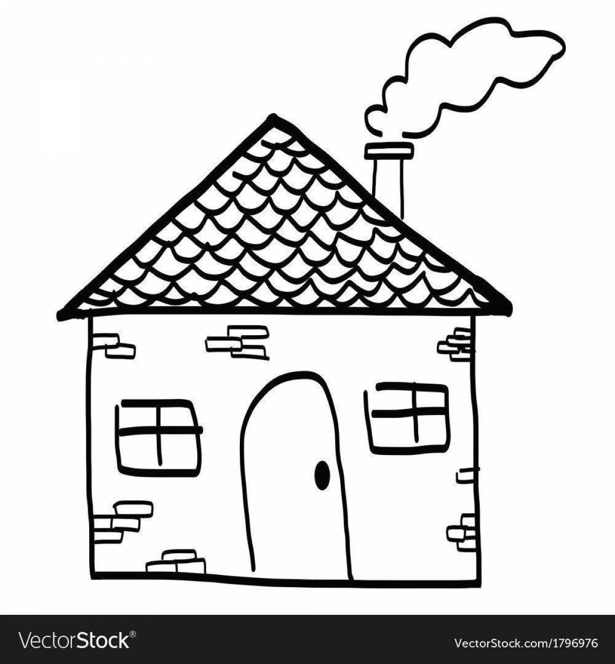 Coloring page spectacular house roof