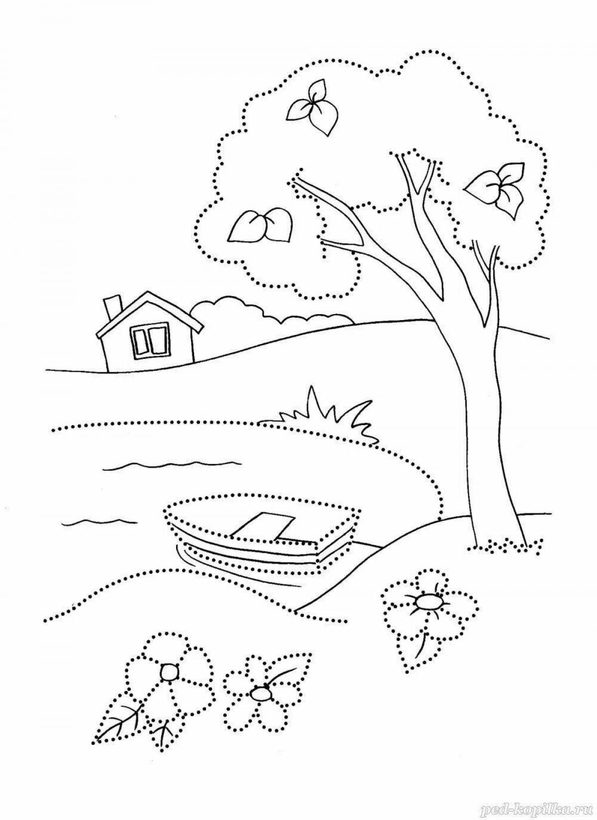 Coloring page charming summer nature