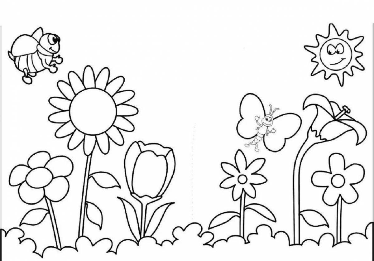 Coloring page wild summer nature