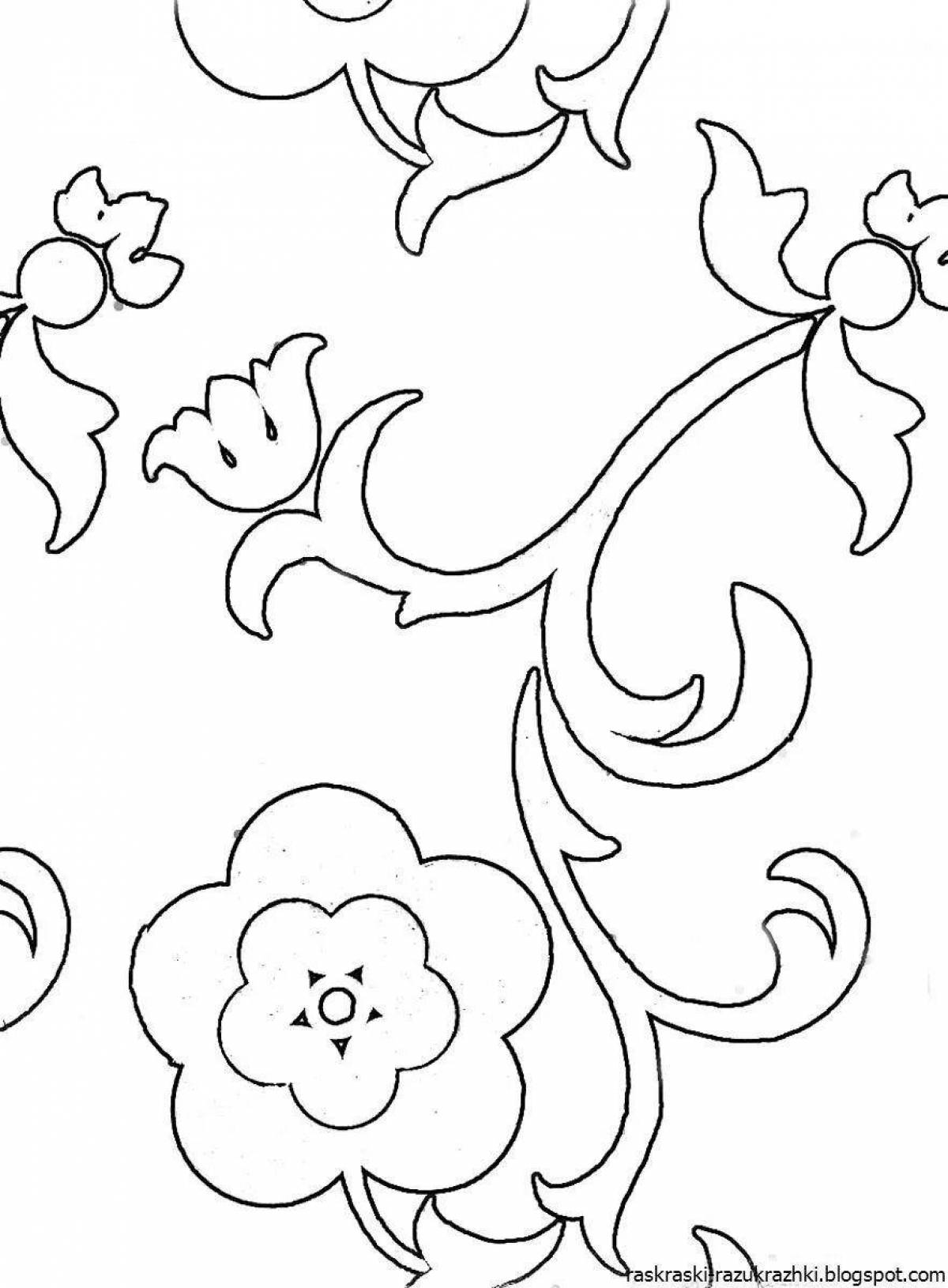 Coloring page intricate tatar patterns