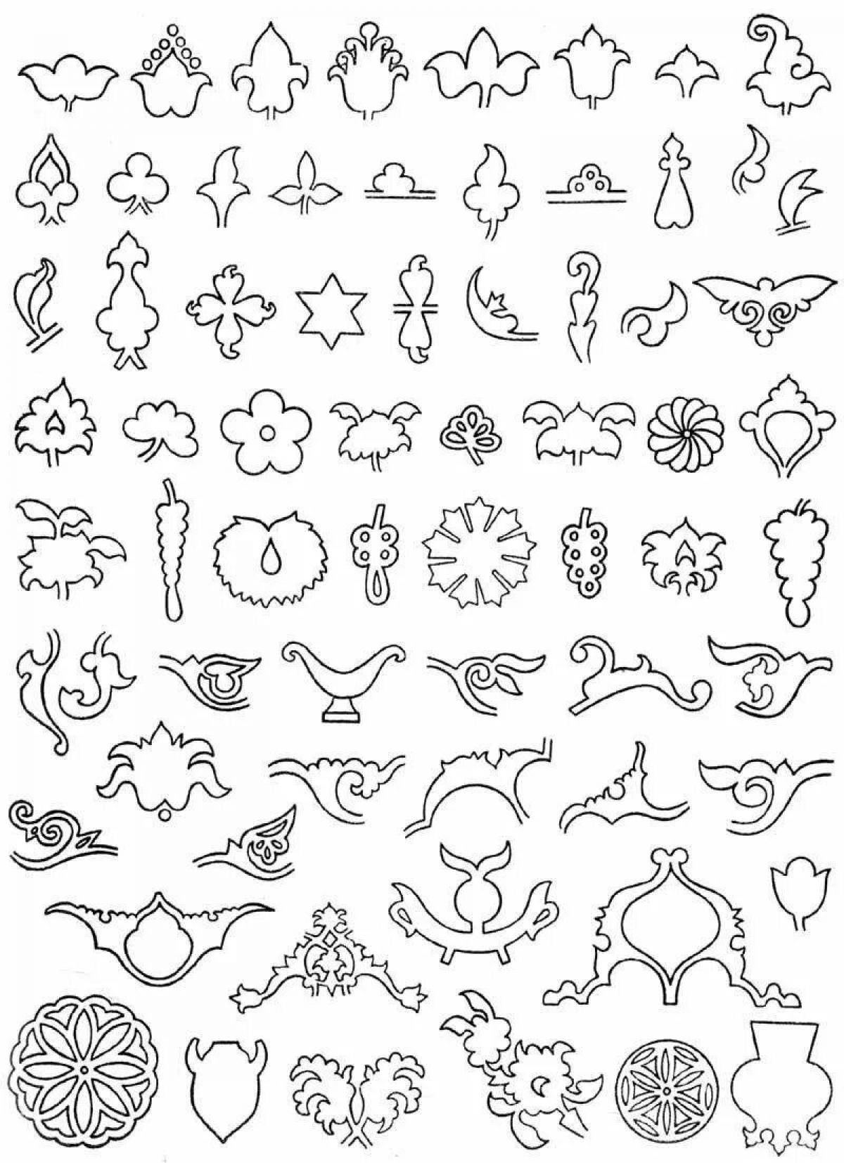 Coloring page gentle tatar patterns