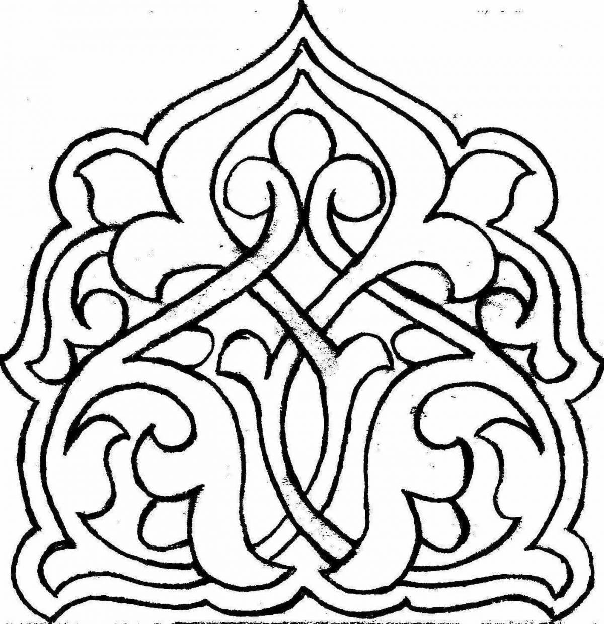 Attractive tatar pattern coloring pages