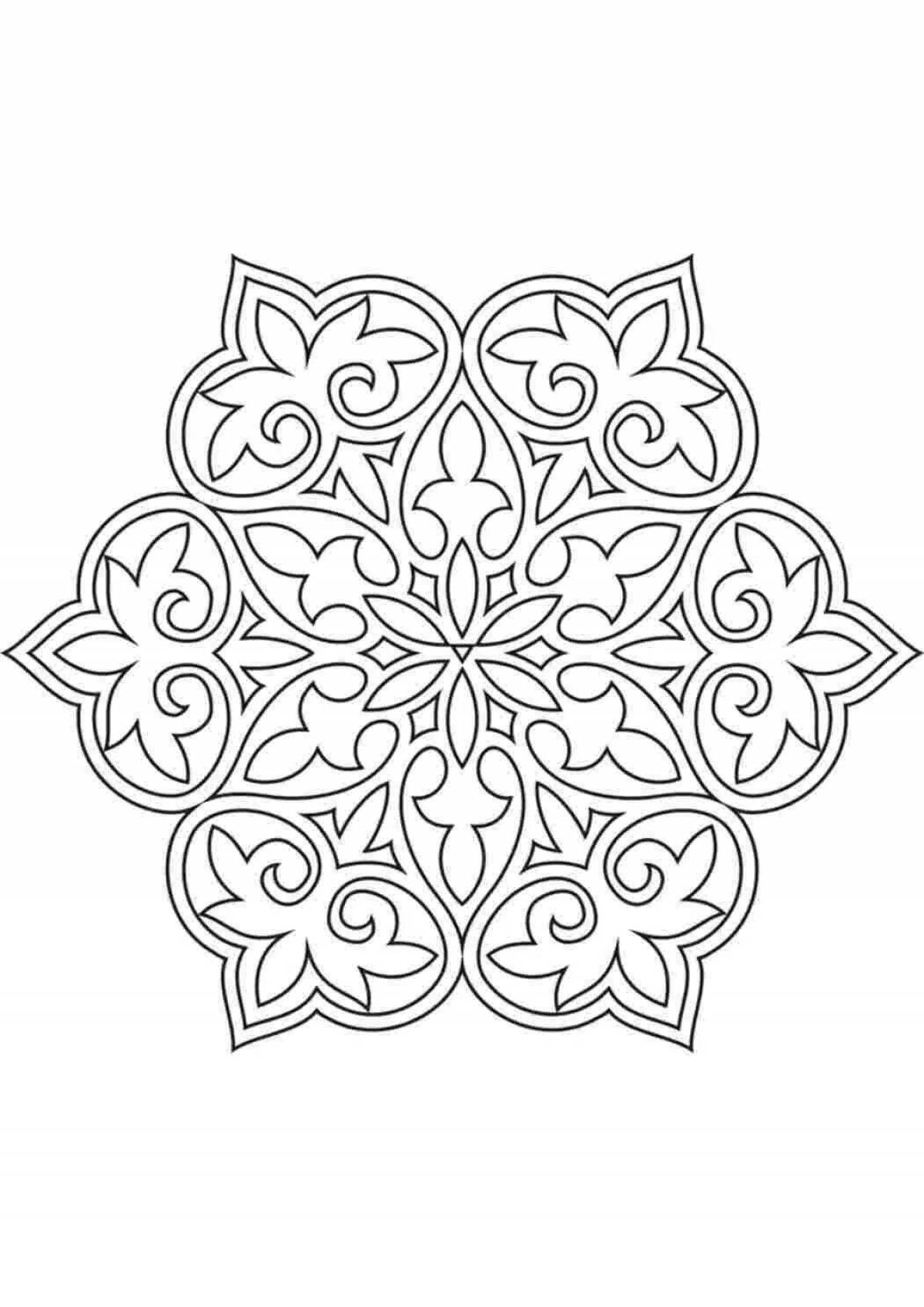 Coloring book dazzling Tatar patterns