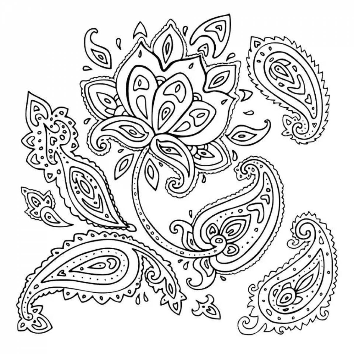 Glittering Tatar patterns coloring book