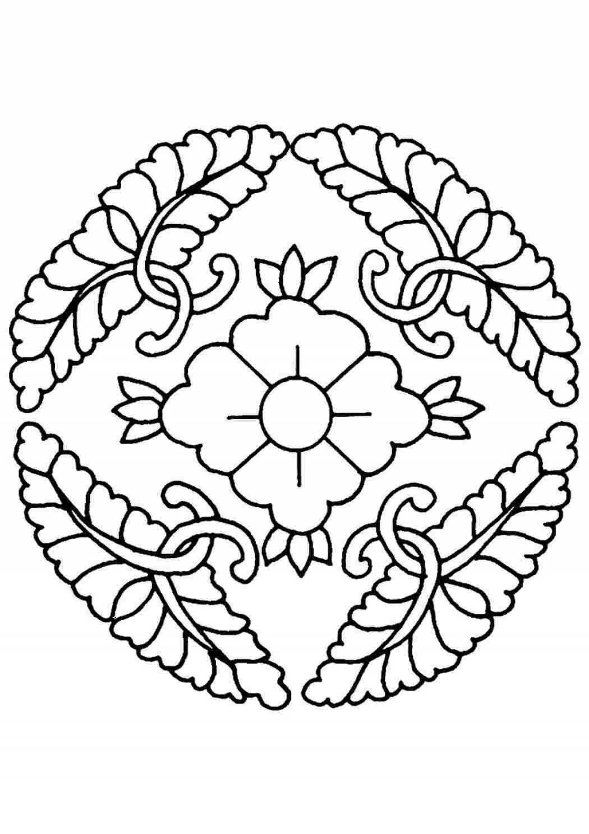 Coloring page unusual tatar patterns