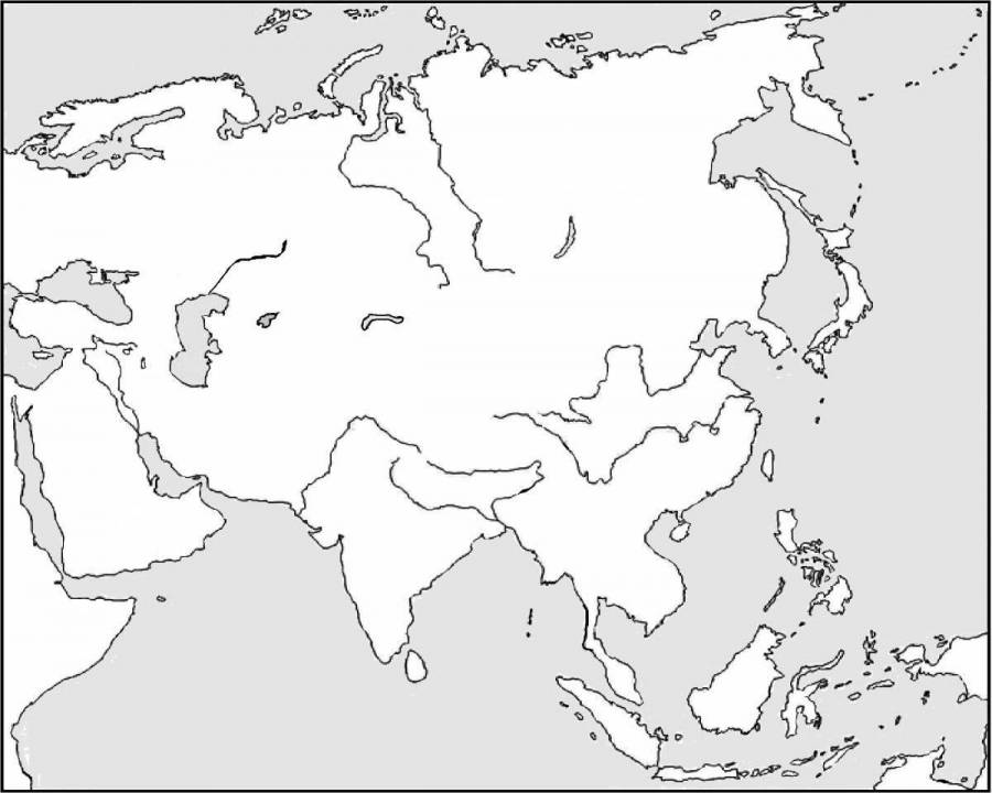 Контурная карта евразии раскрашенная
