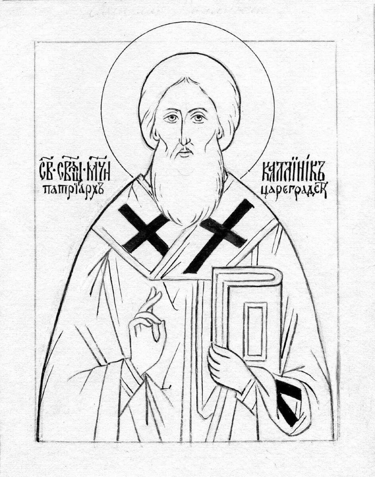 Photo Coloring page great sergius of radonezh