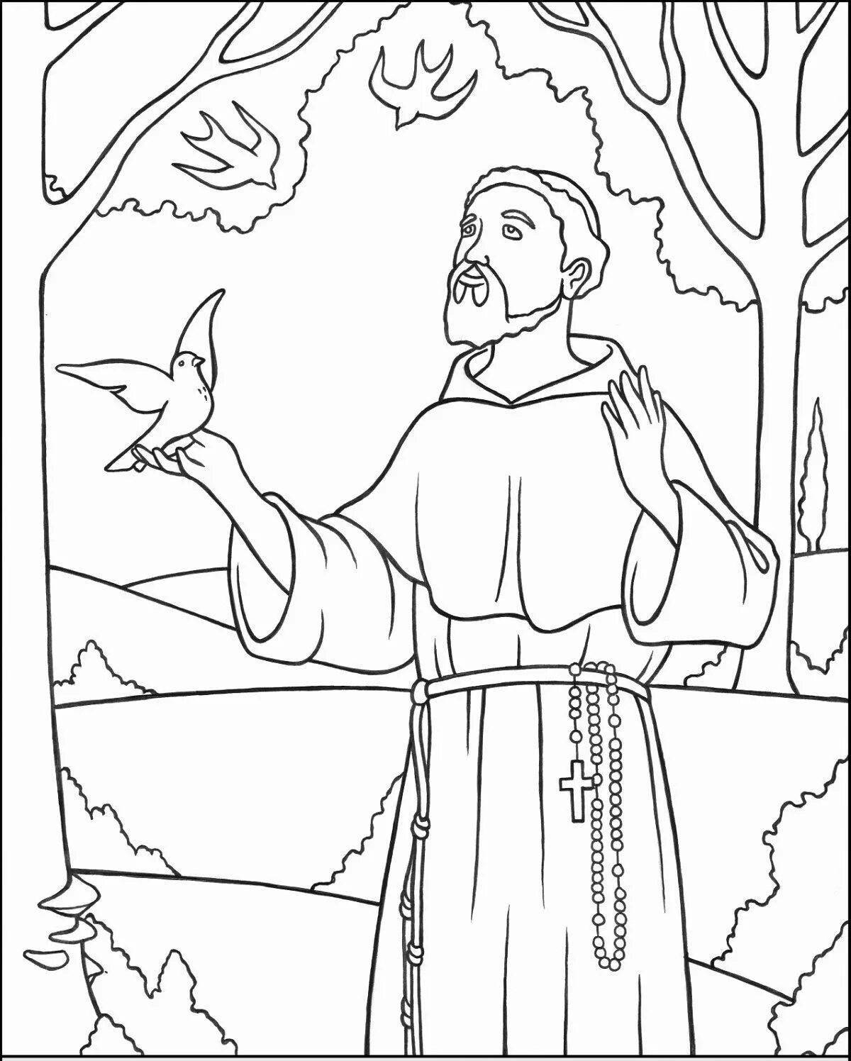 Photo Coloring page glowing Sergius of Radonezh