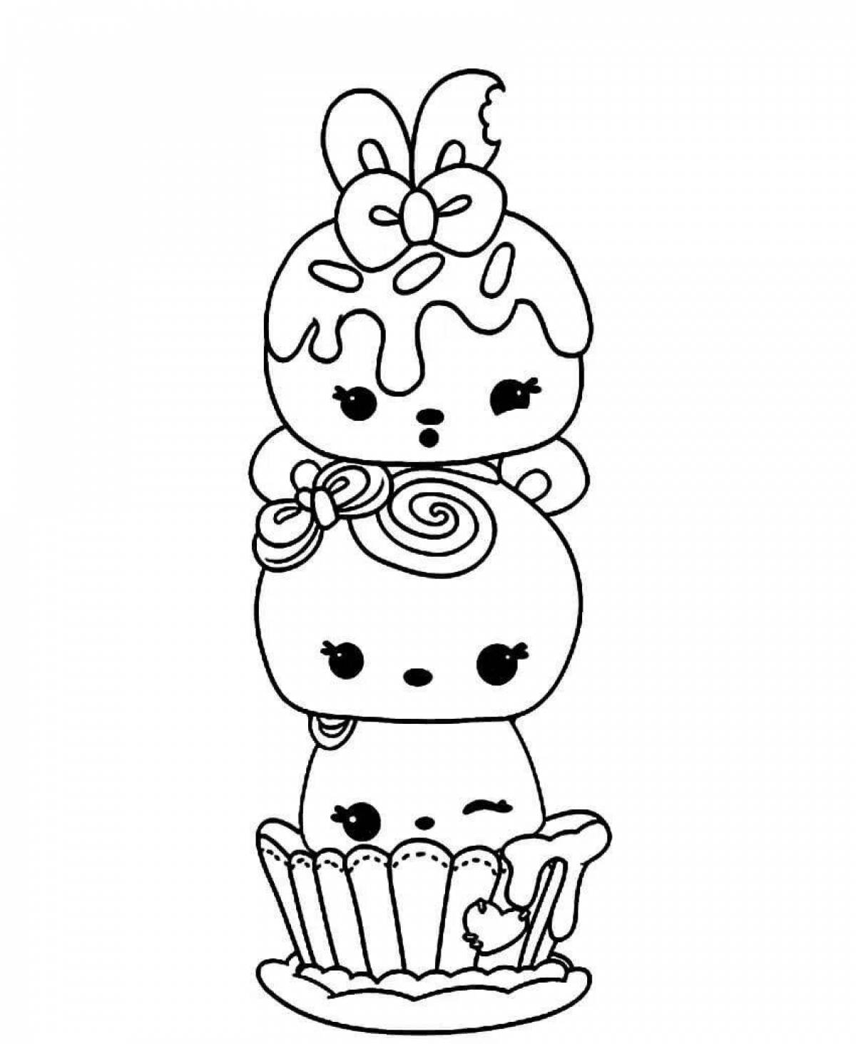 Joyful coloring cute sweets