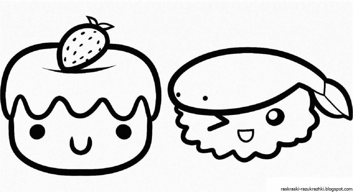 Sparkly coloring cute sweets