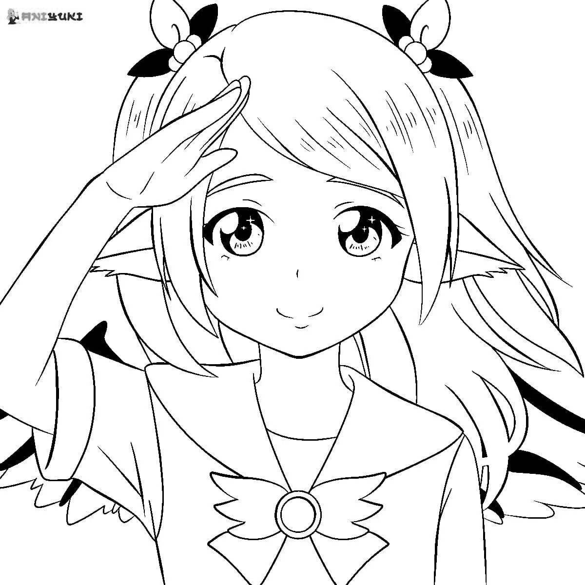 Playful anime coloring book