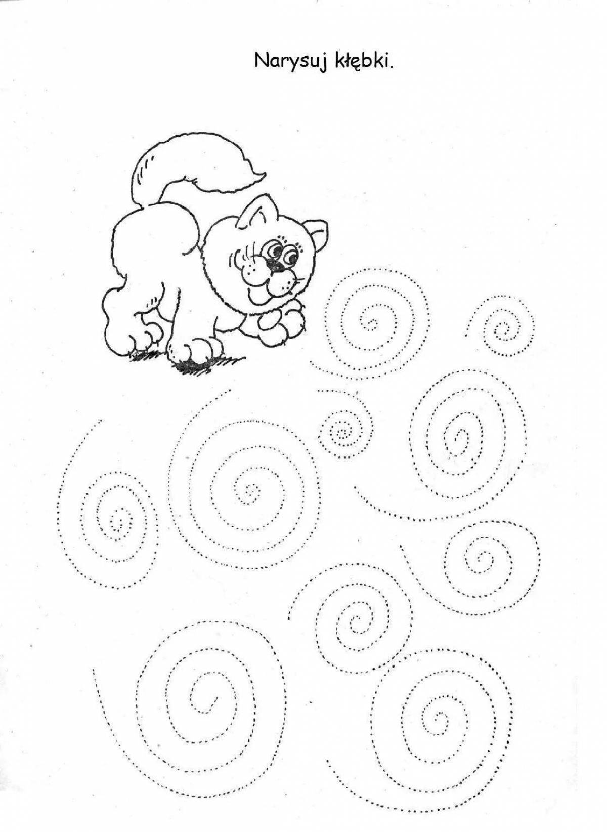 Coloring fairy spiral cat