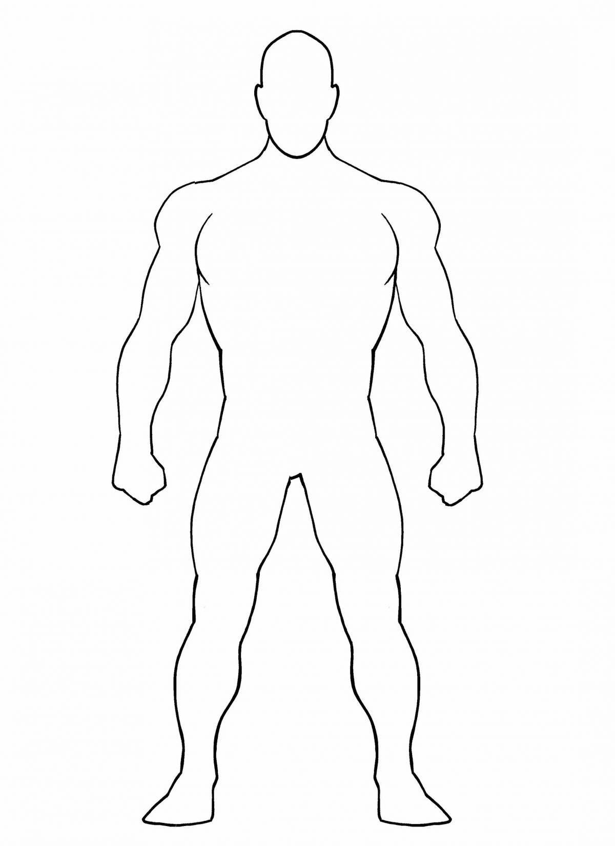 Attractive coloring man outline