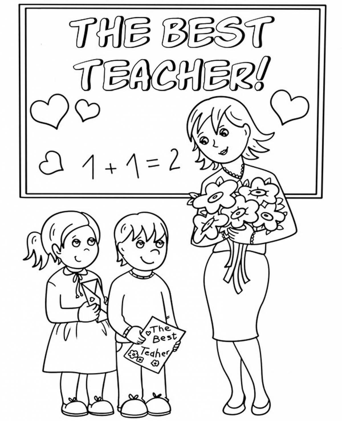 Animated favorite teacher coloring book