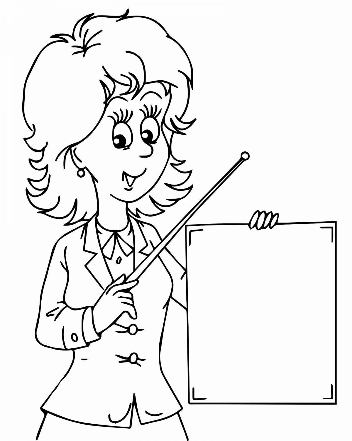 Photo Loving teacher's energetic coloring book