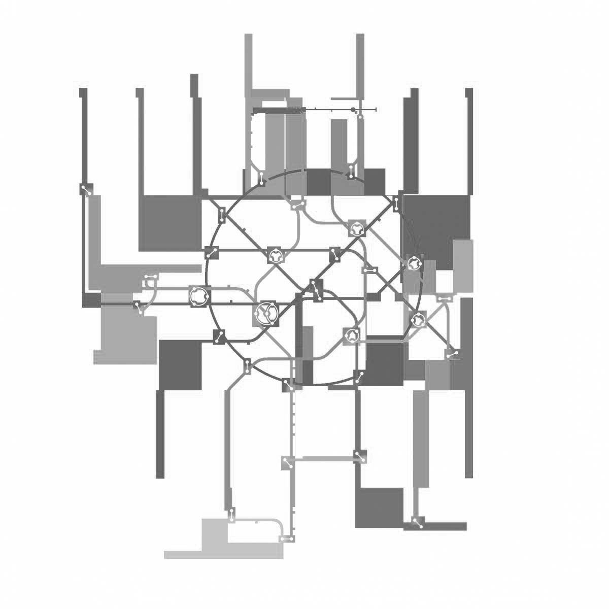 Colorful subway map coloring book