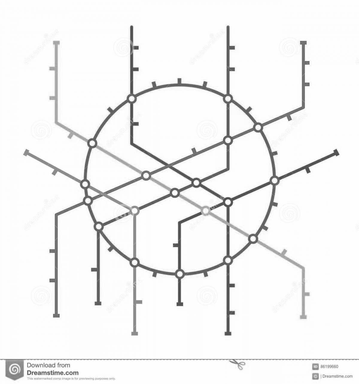 Metro map bold coloring page