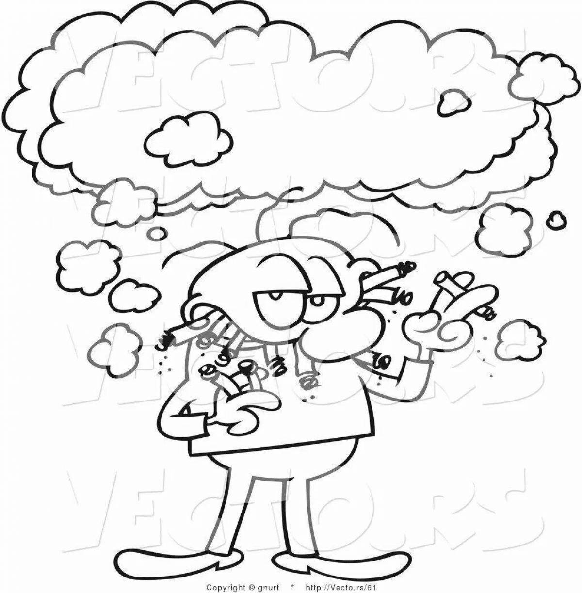 Horrible coloring book about smoking
