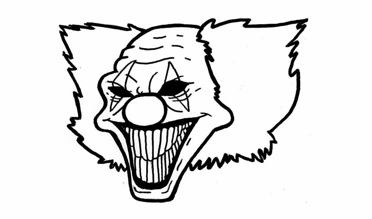 Пугающая раскраска страшный клоун