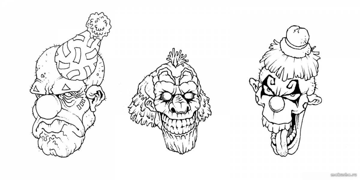Terrible scary clown coloring book