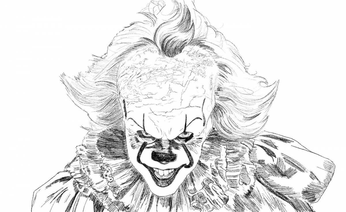 Terrifying scary clown coloring book