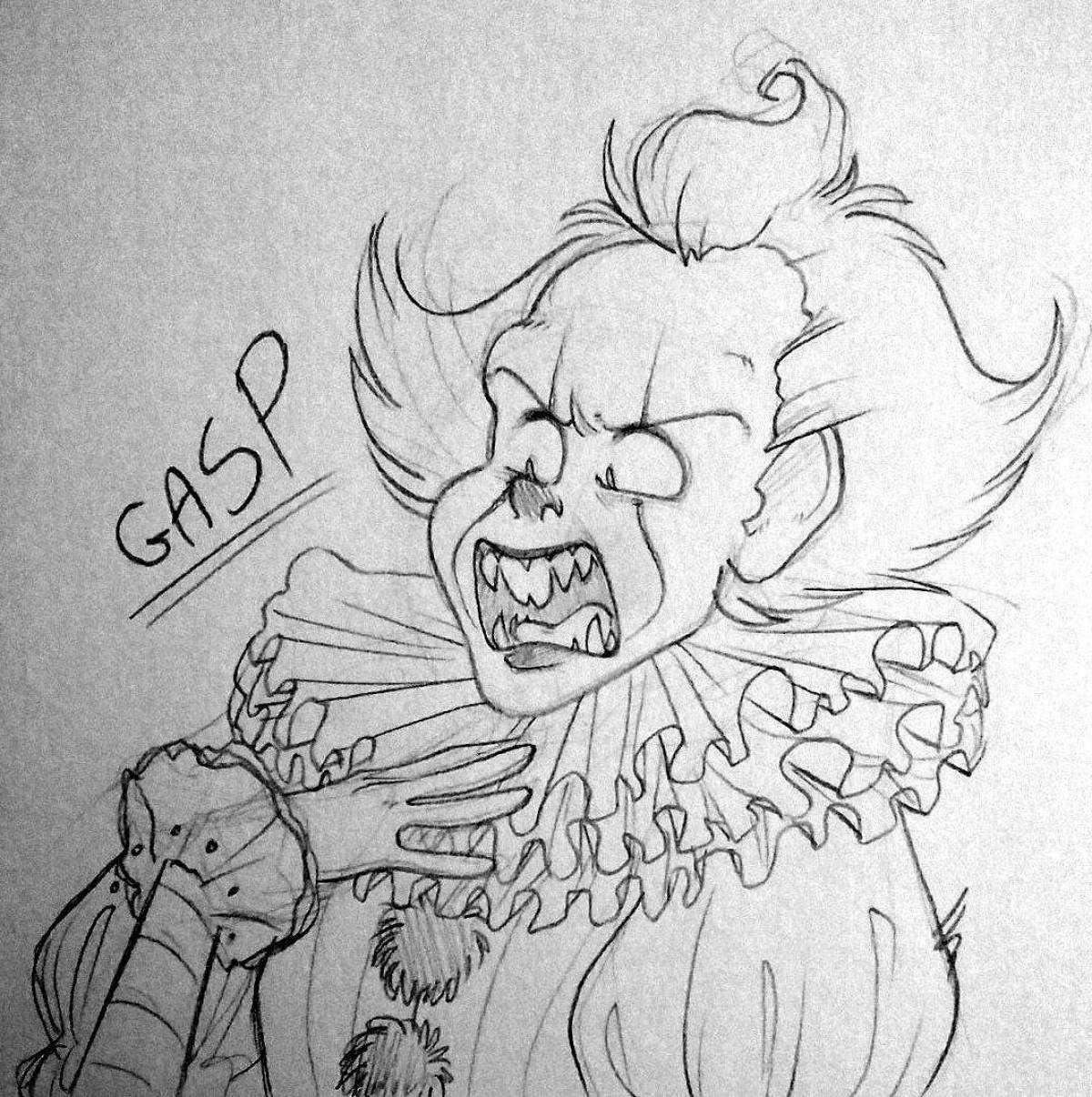 Scary coloring scary clown