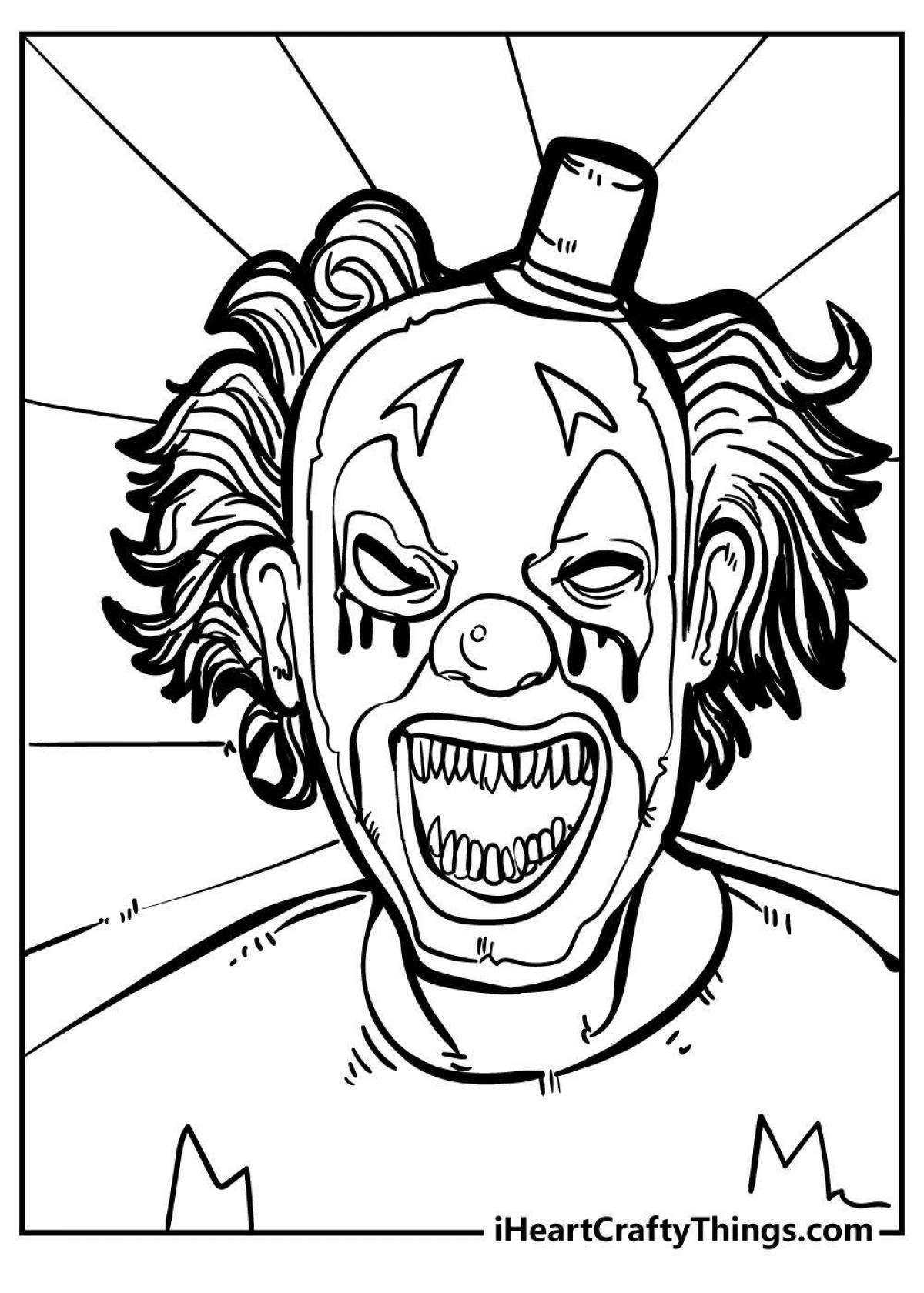 Nasty scary clown coloring book