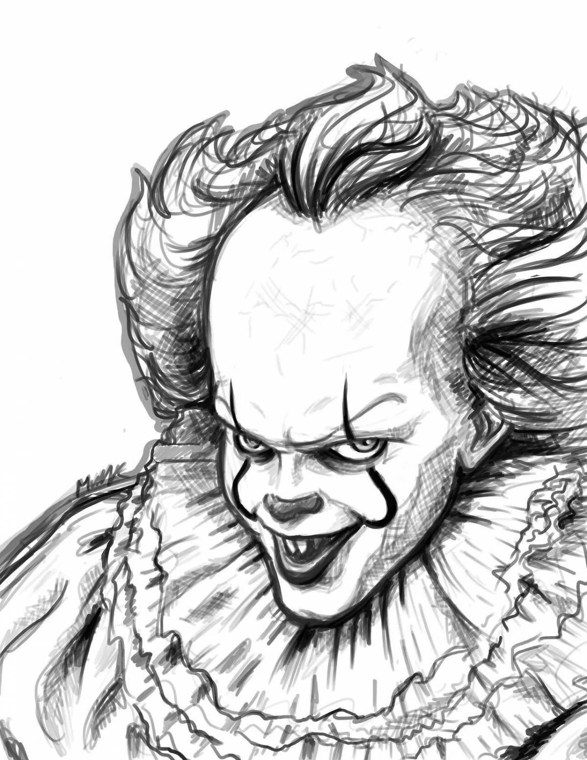 Ugly scary clown coloring book