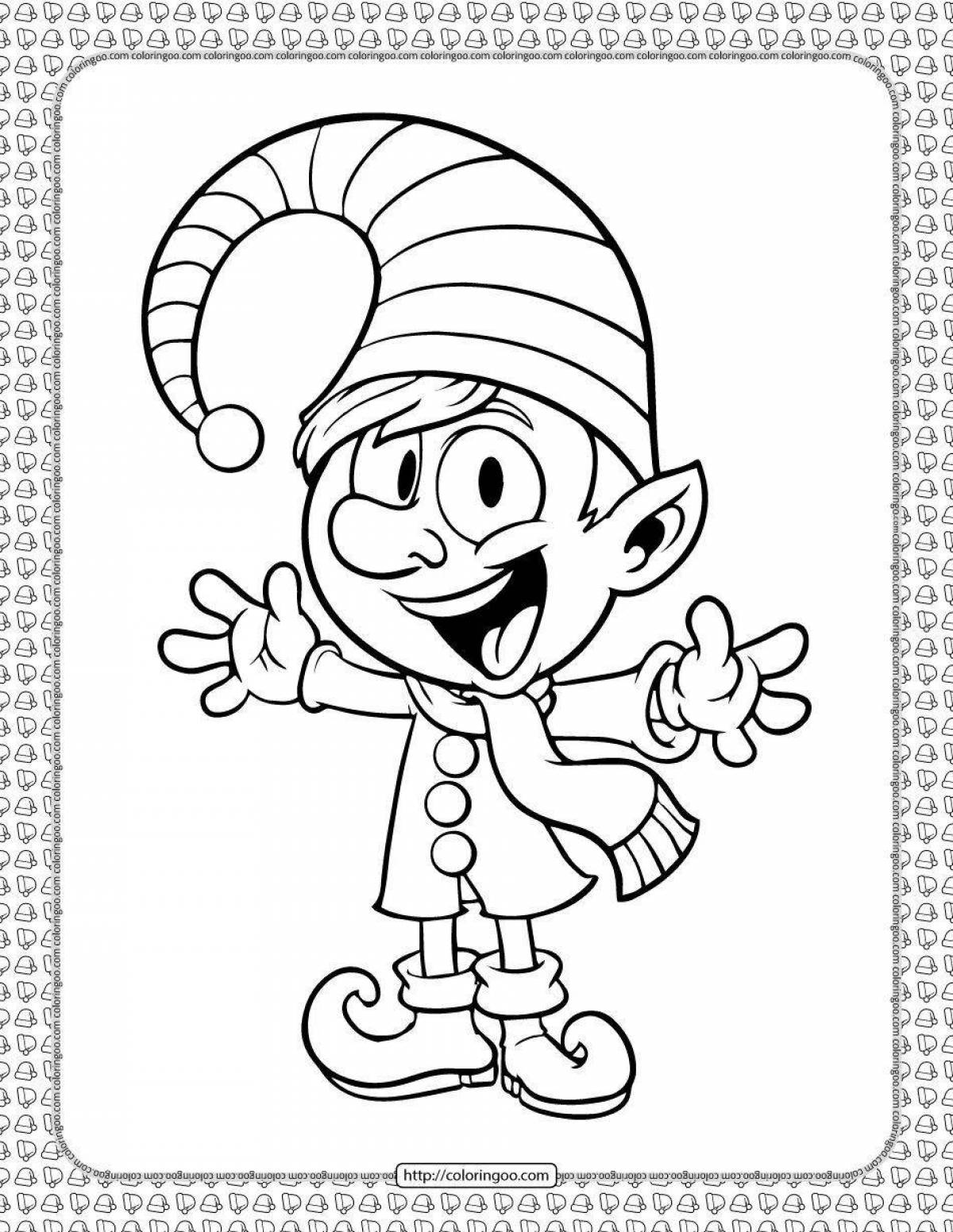 Luminous Christmas elf coloring book