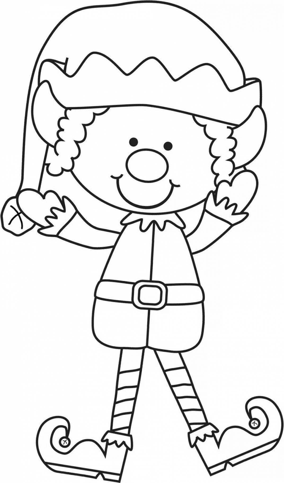 Naughty Christmas elf coloring book