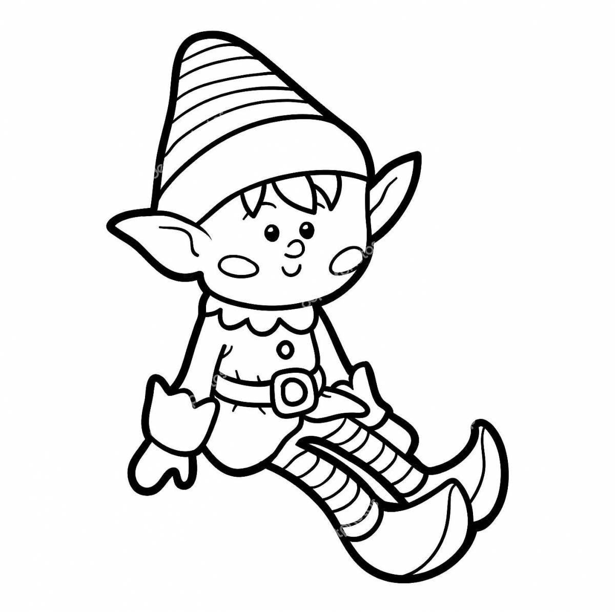 Exciting Christmas elf coloring book