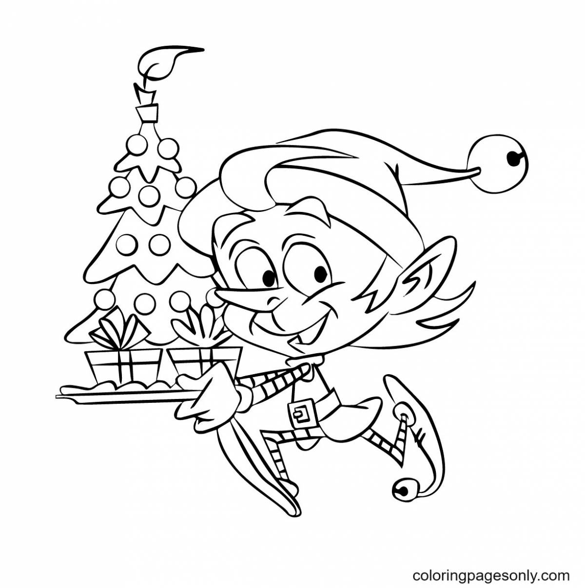 Live coloring christmas elf