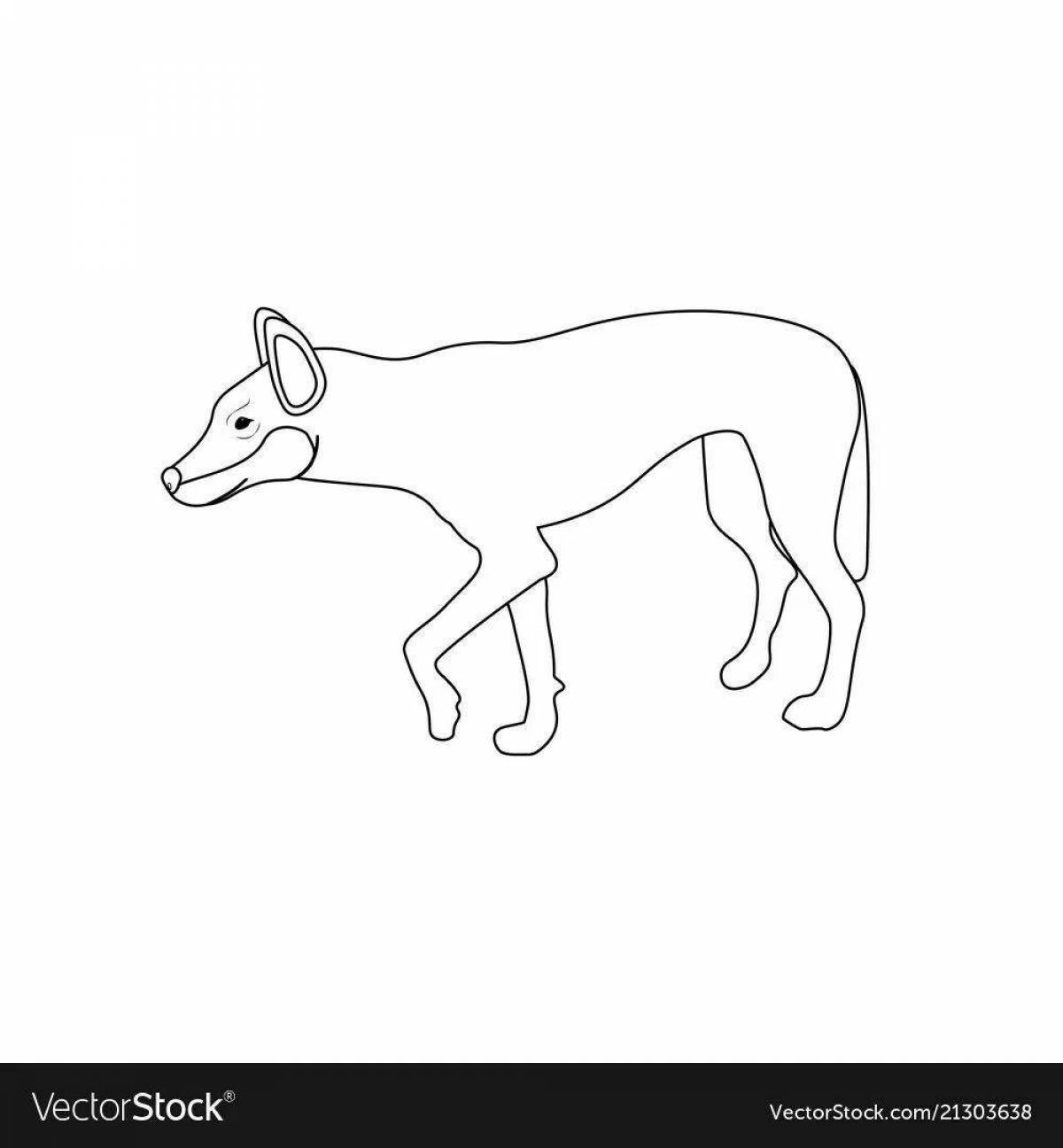 Coloring page fluffy dingo dog