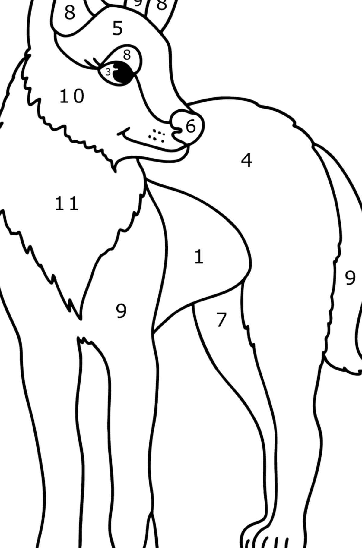 Coloring page happy dingo dog