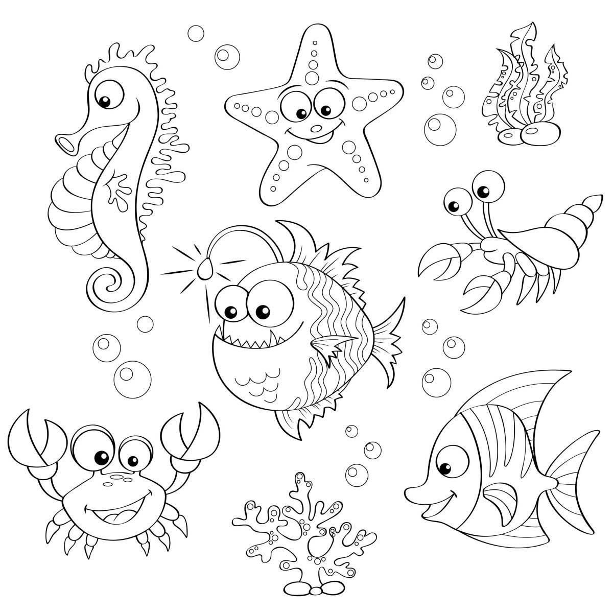 Exotic coloring underwater inhabitants