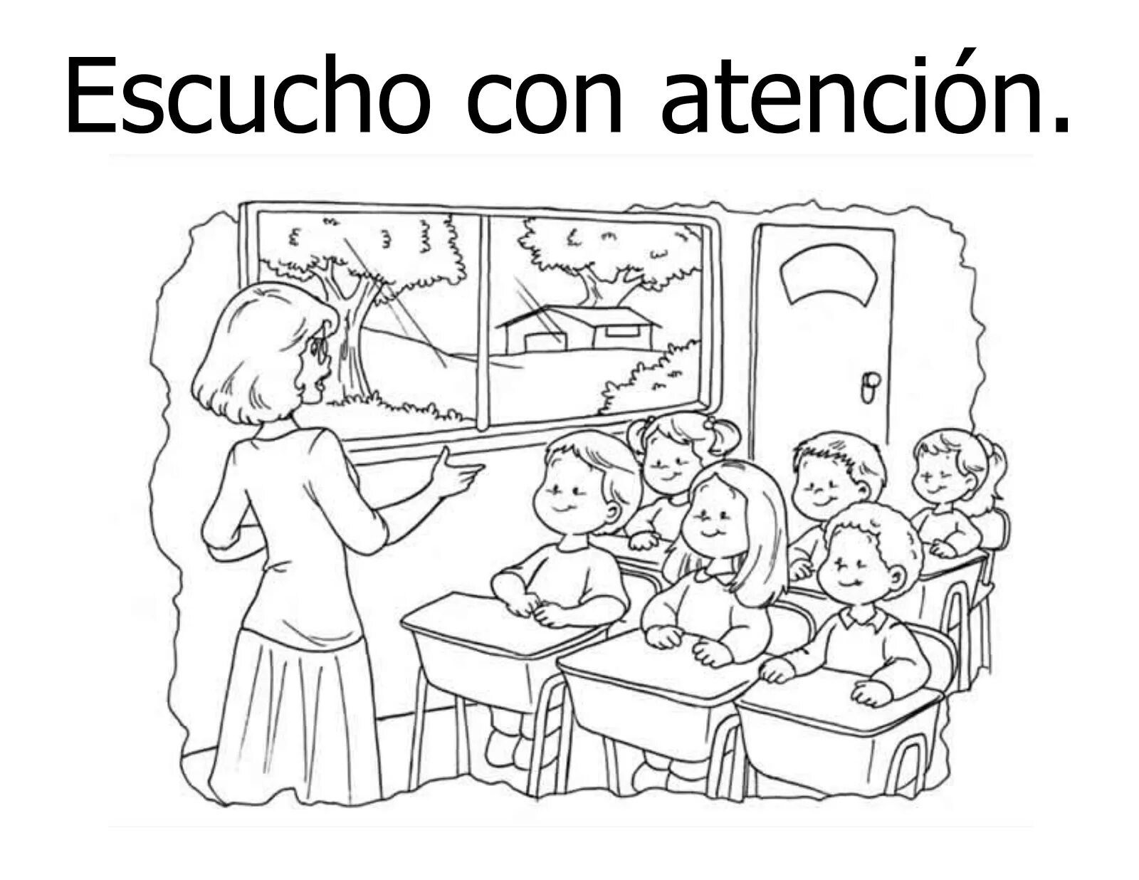 Раскраска веселая школьная столовая