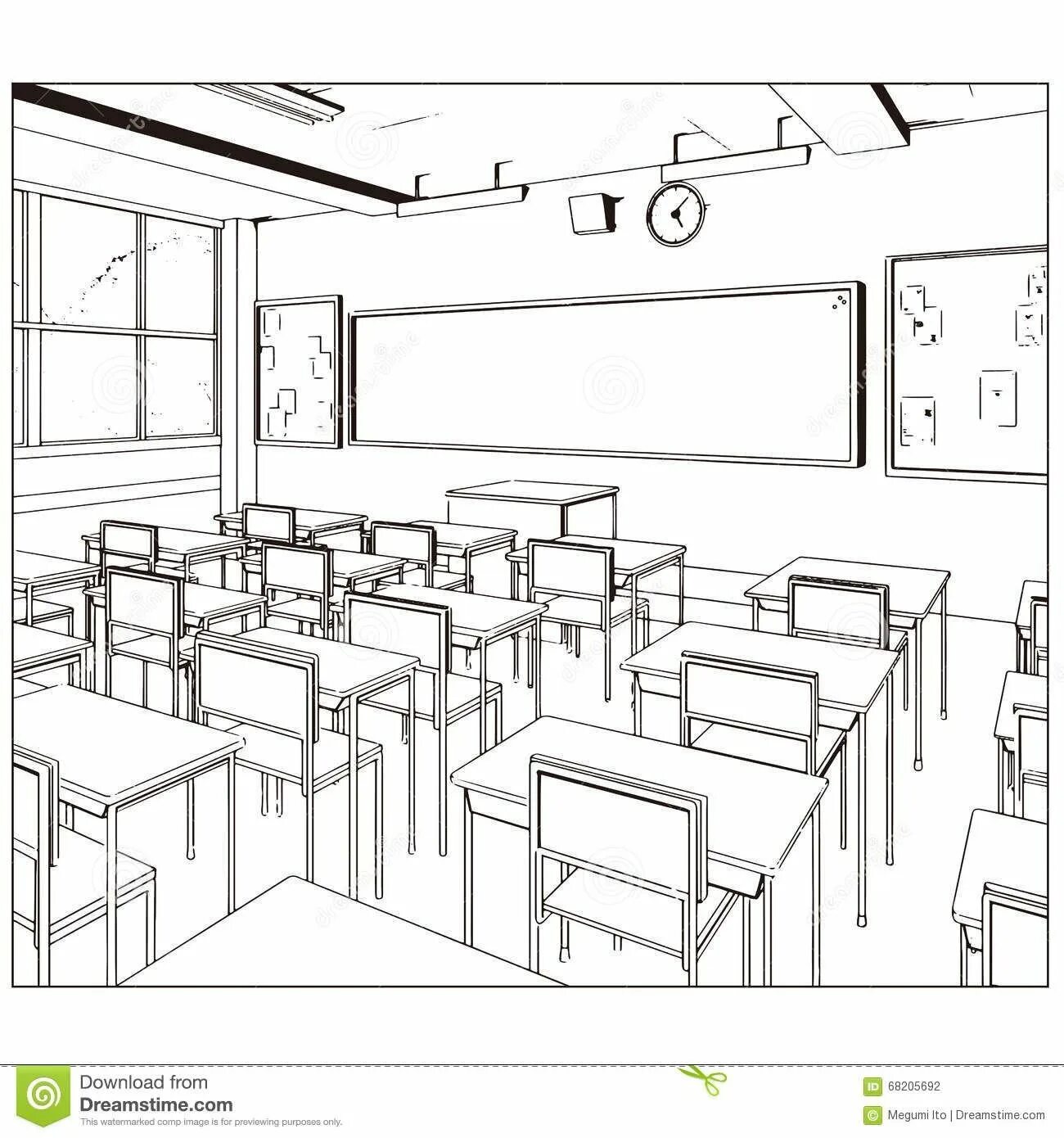 Раскраска очаровательная школьная столовая