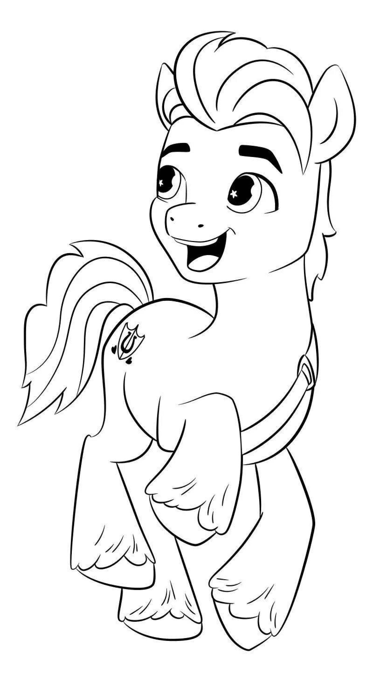Яркая страница раскраски pip pony