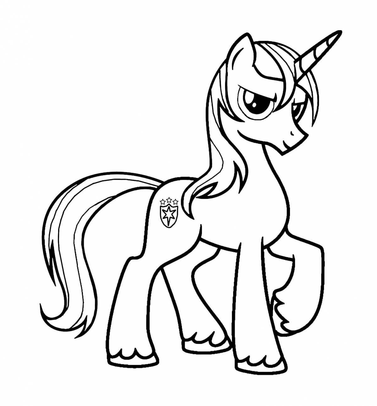 Coloring page charming pip pony