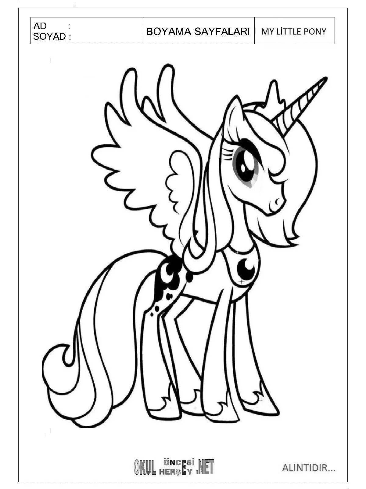 Radiant pip pony coloring page