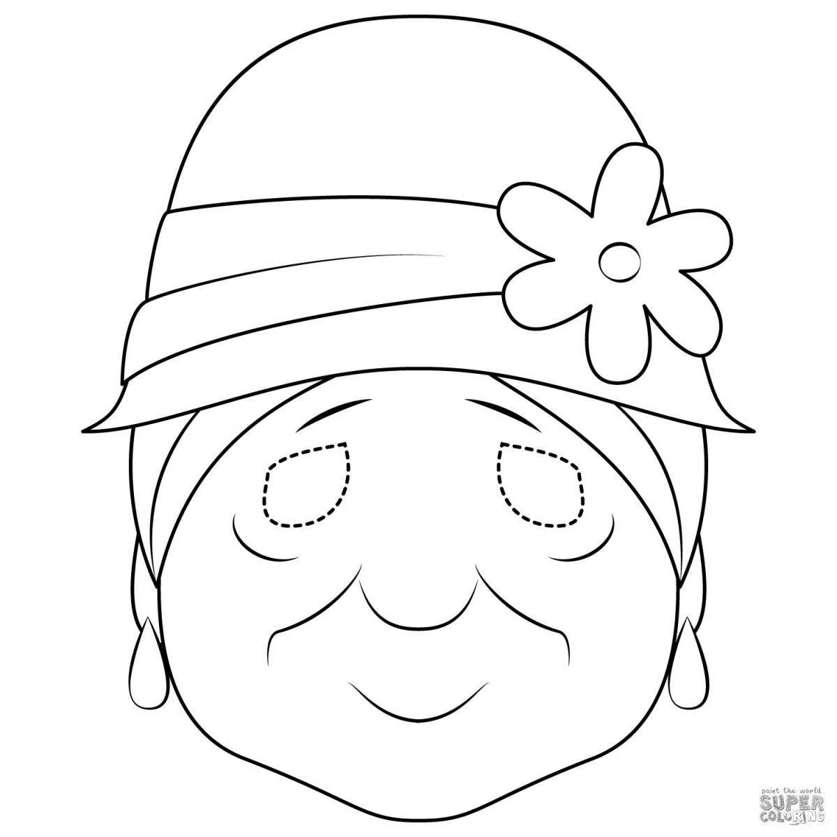 Coloring book majestic portrait of grandmother