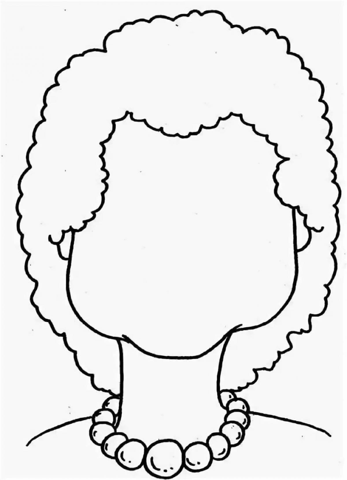 Photo Coloring book gorgeous portrait of grandma