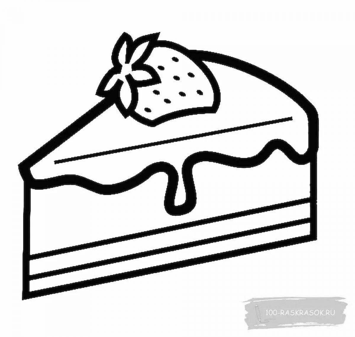 Delicious chocolate cake coloring page