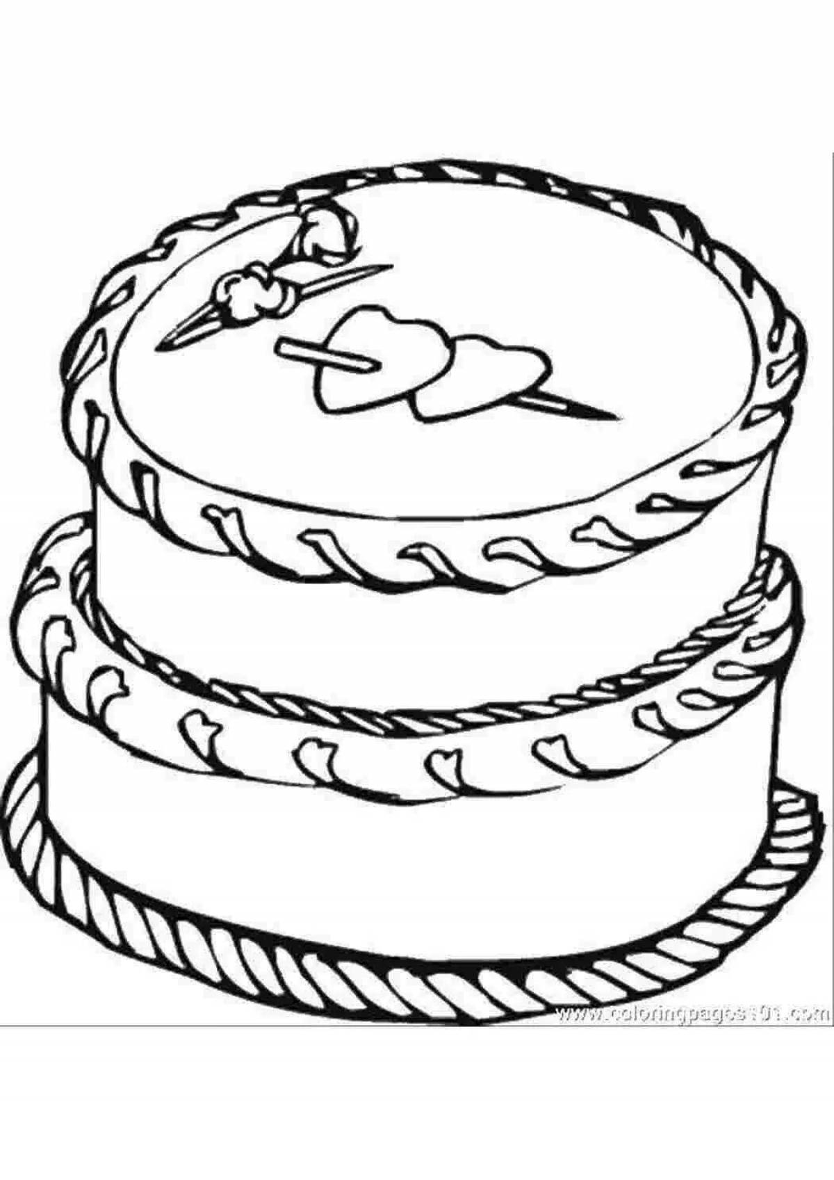 Rich chocolate cake coloring page