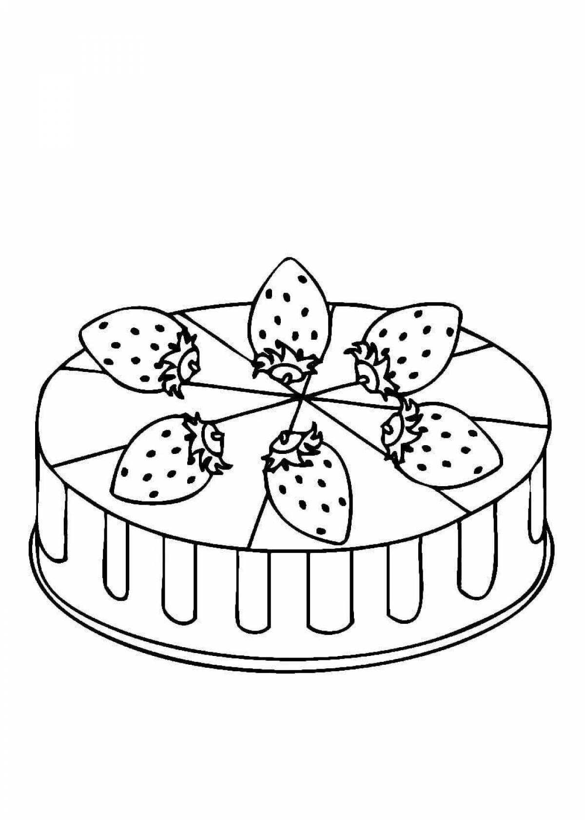 Chocolate cake coloring page