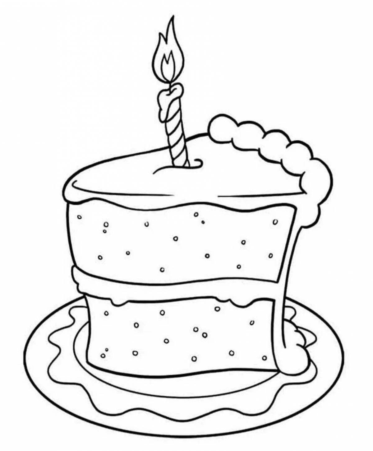 Nutritious chocolate cake coloring page