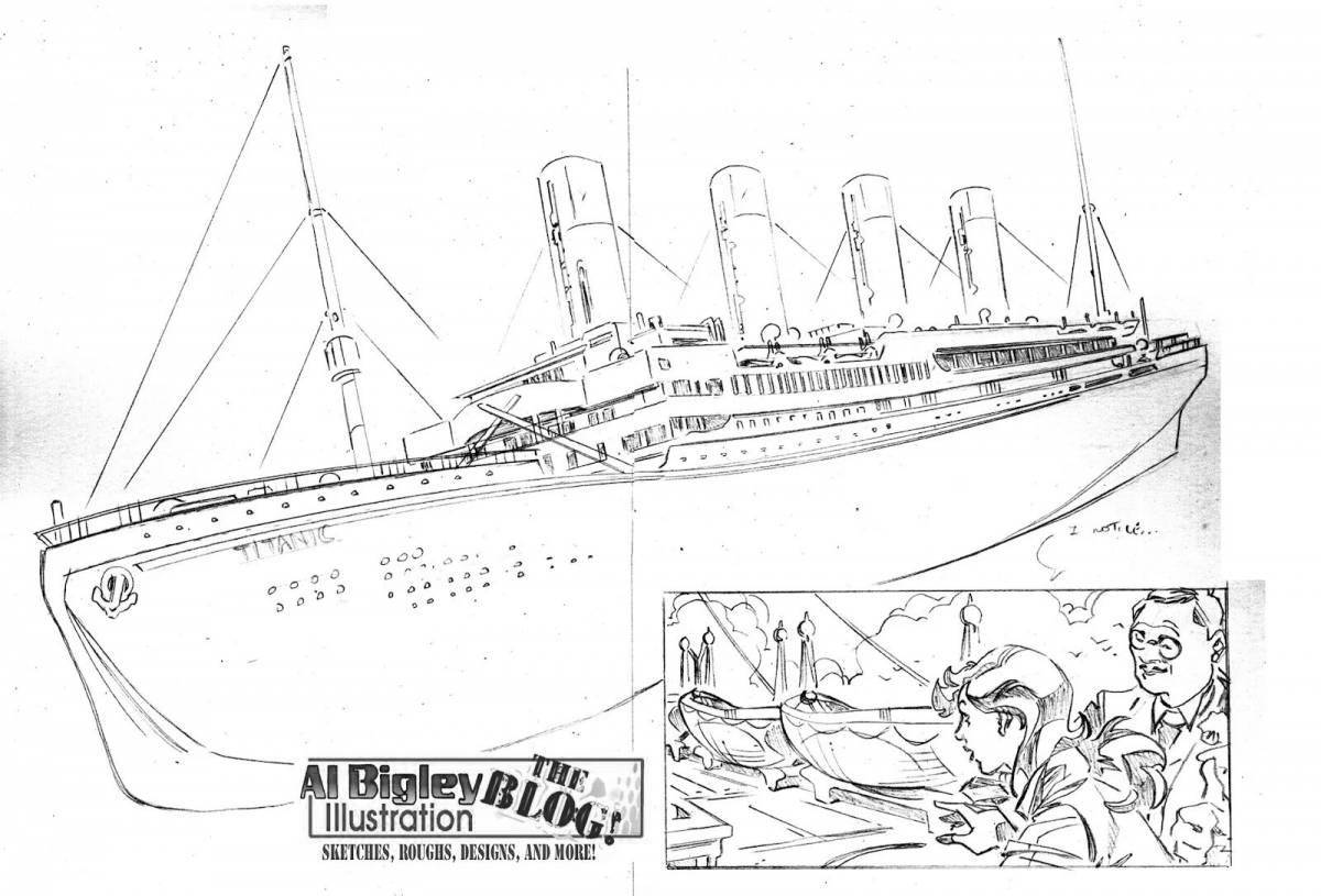 Luxury British ship coloring page