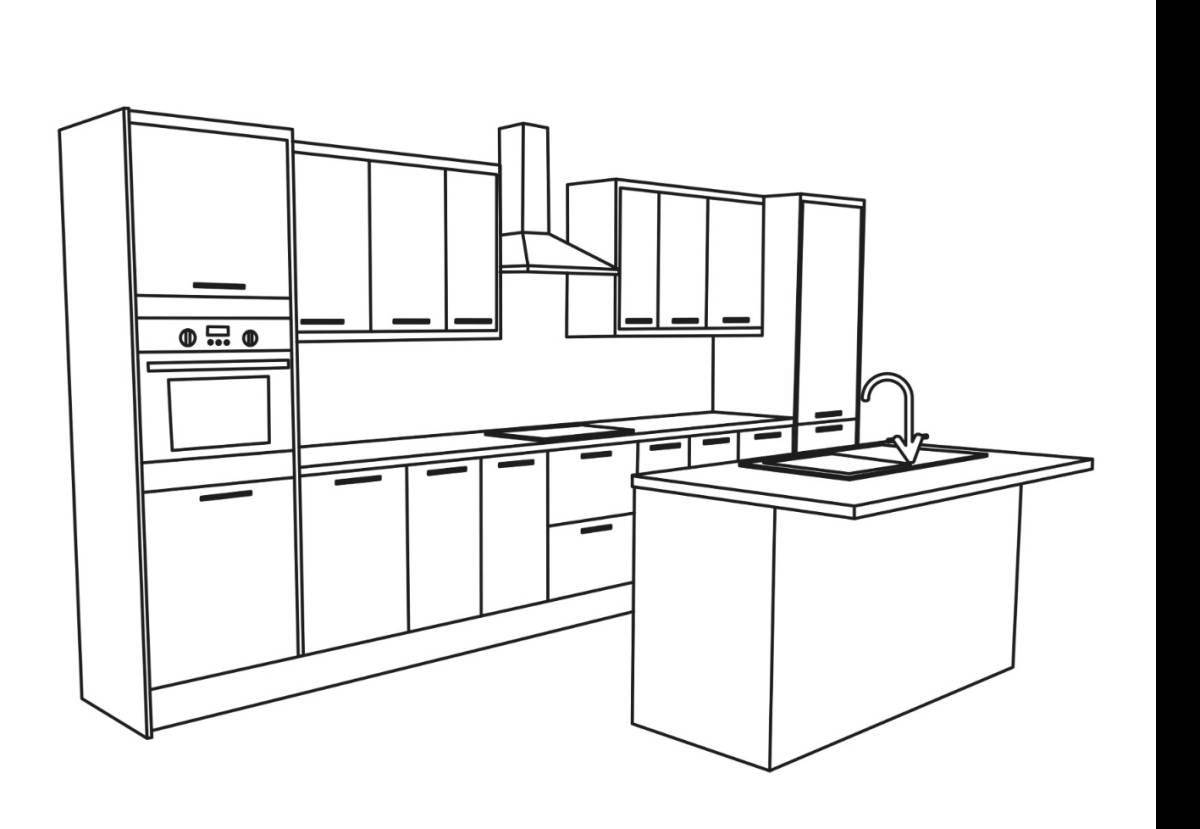 Photo Cute kitchen set coloring page